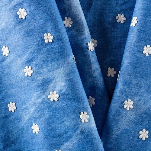 Джинс с вышивкой 015-00938 сине-голубой