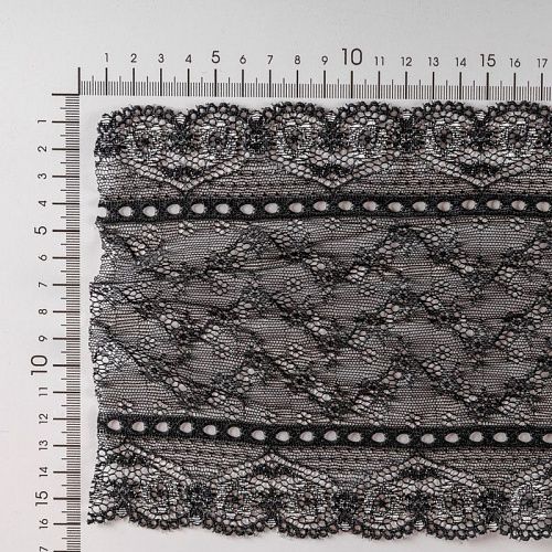 Кружево эластичное 130 мм Ф01-0269 черный