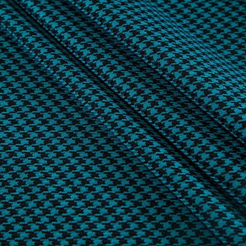 Ткань костюмная 025-14711 бирюзово-зеленый принтованный
