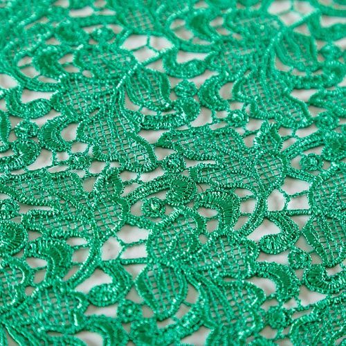 Гипюр-макраме К12-959 изумрудный