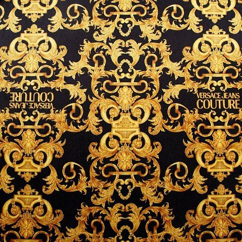 Бархат стрейч 002-12474 черный принтованный