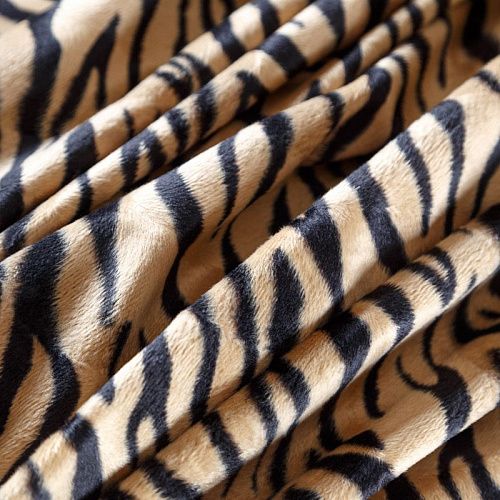 Мех искусственный 037-10014 бежевый принтованный