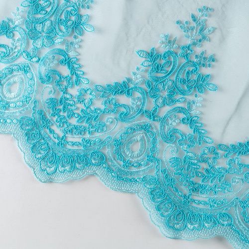 Гипюр К03-0080 лазурно-голубой