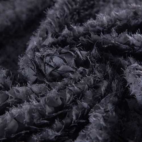 Сетка с объемной вышивкой 050-20040 черный