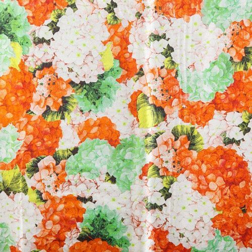 Шелк натуральный К15-063 белый принтованный