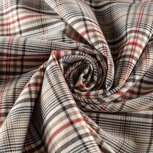 Ткань костюмная К33-294 молочный принтованный