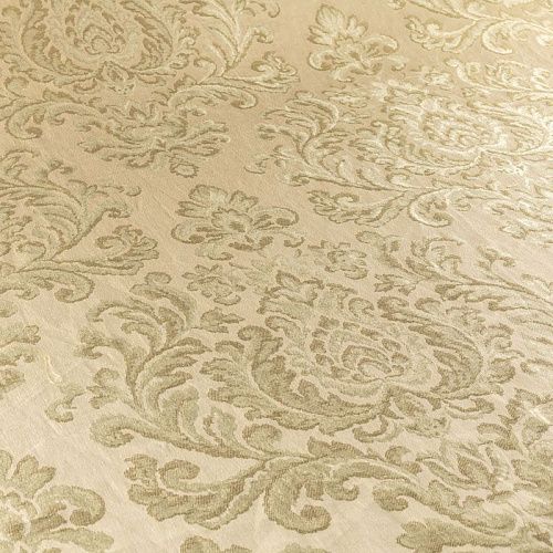 Ткань портьерная лен Т274-02-12 зеленый жаккардовый