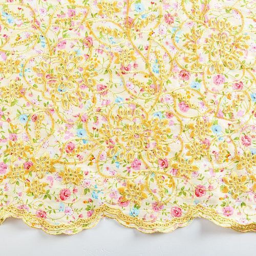 Шитье 067-07610 светло-желтый принтованный