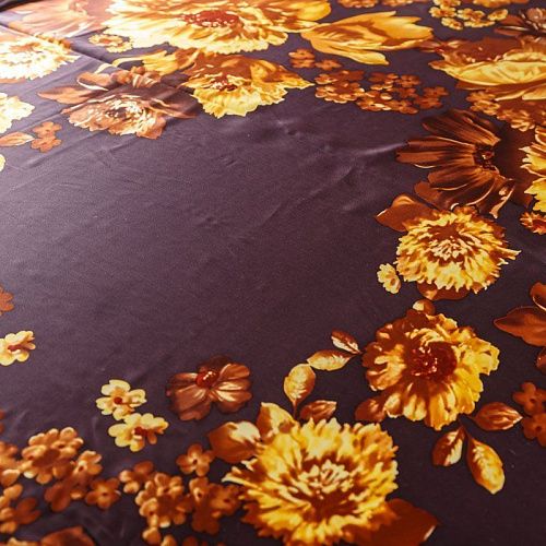 Шелк натуральный К30-240 сливовый принтованный