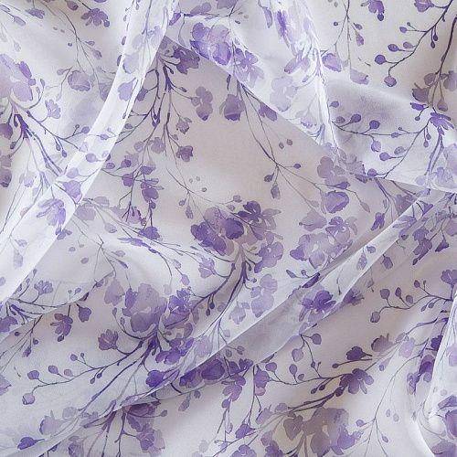 Шифон 068-17369 белый принтованный