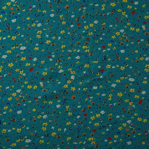 Штапель 069-13567 бирюзово-зеленый принтованный