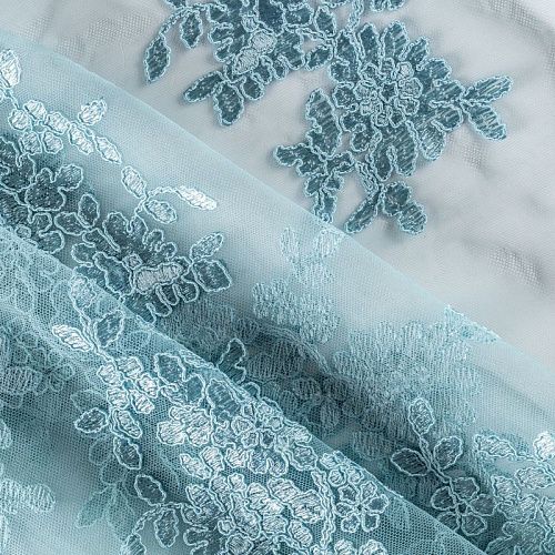 Гипюр К12-172 серо-голубой