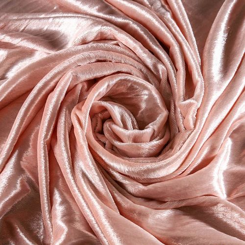 Бархат с люрексом К21-1036 пудровый однотонный