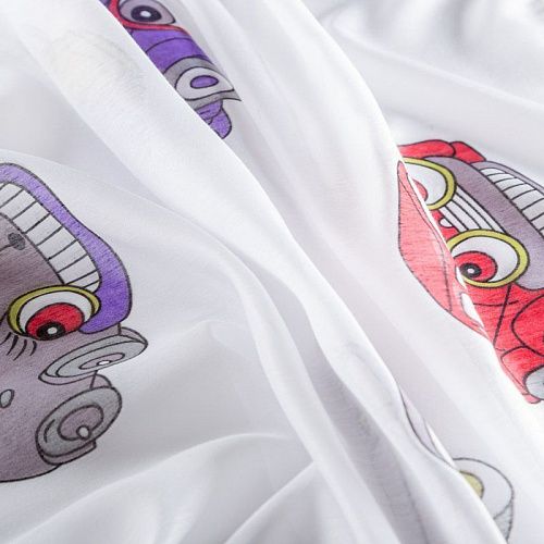 Тюль капрон Т241-01-281 белый принтованный