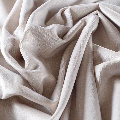 Ткань портьерная бархат 09-02-04564 молочный однотонный