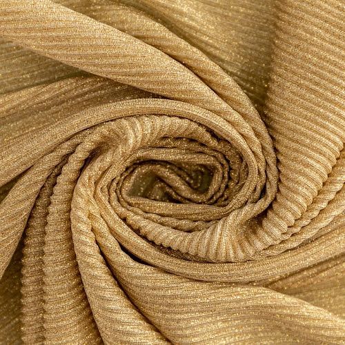 Трикотаж гофре с люрексом К33-517 золотистый