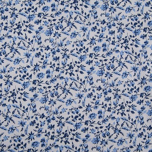 Поплин стрейч 063-17779 белый принтованный