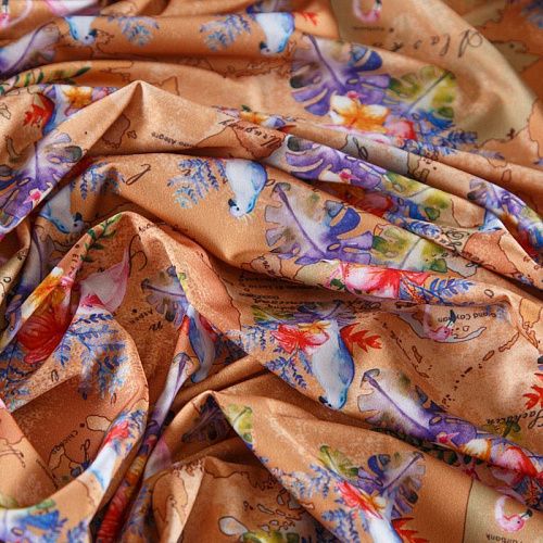 Лайкра 005-12447 бежевый принтованный