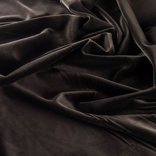 Бархат К4-343 темно-зеленый хаки однотонный