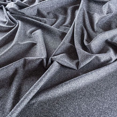 Трикотаж с люрексом 056-01168 серебристо-серый однотонный