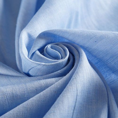 Лен натуральный 035-14961 голубой однотонный