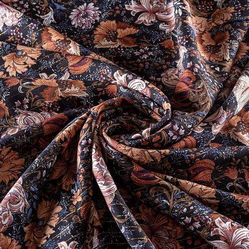 Вискоза с люрексом 009-00903 черный принтованный