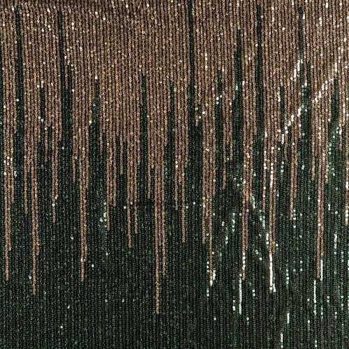 Ткань с пайетками К33-529 изумрудно-золотой