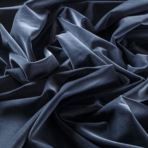 Бархат 002-06323 серо-синий однотонный