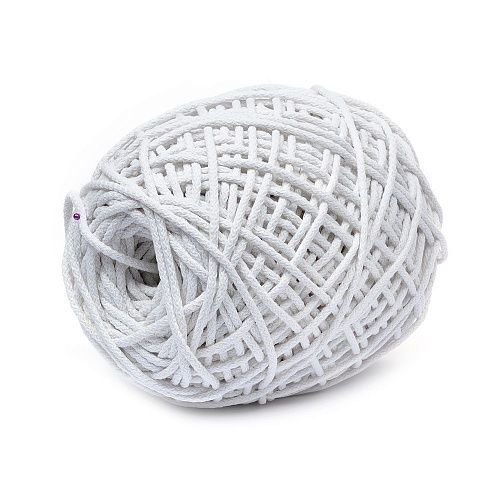 Шнур для макраме 6 мм круглый х/б 60184-3 белый