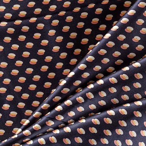 Шелк натуральный К04-820 черный принтованный