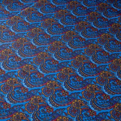 Твил-шелк натуральный 064-19918 синий принтованный