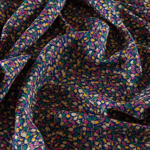 Штапель 069-13561 темно-синий принтованный