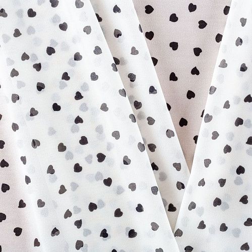 Креп-шифон 027-01434 белый принтованный