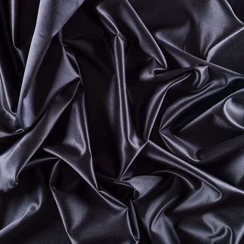 Шелк натуральный К15-1207 иссиня-черный однотонный
