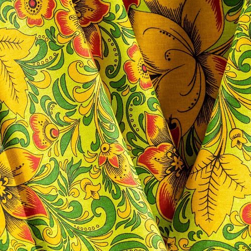 Бязь 007-00691 салатовый принтованный