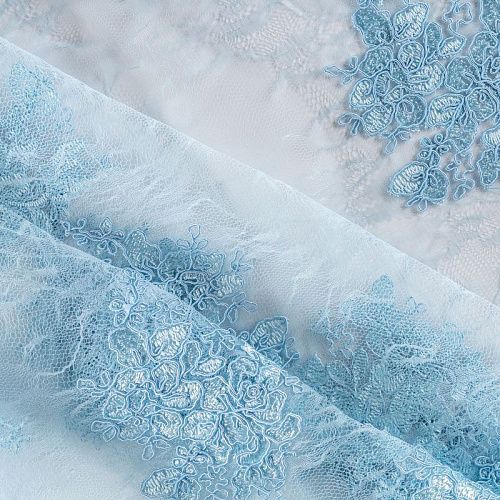 Гипюр К19-221 серебристо-голубой