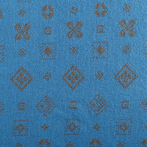 Трикотаж 2-х сторонний вязаный 056-05814 хаки/голубой