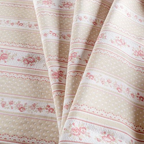 Ткань портьерная жаккард Т472-02-12 бежево-розовый