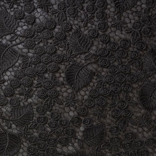 Вышивка на сетке К12-677 черный однотонный