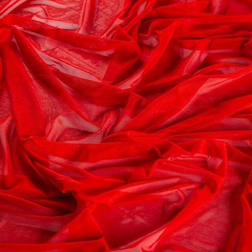 Сетка трикотажная 050-02089 красный однотонный