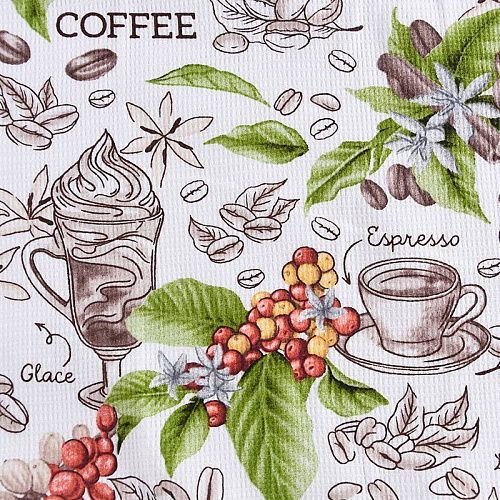 Полотно вафельное 007-11022 ванильный принтованный