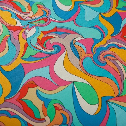 Шелк-штапель 069-18310 бирюзовый мультиколор