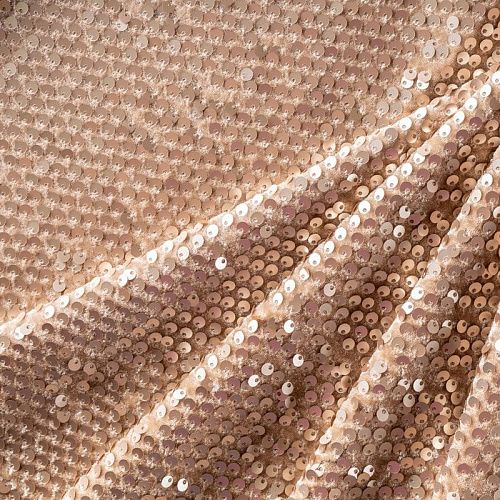 Бархат с пайетками К24-048 золотисто-бежевый