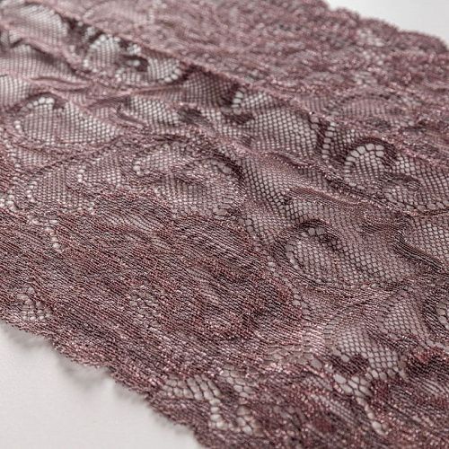 Кружево эластичное 200 мм Ф01-0065 шоколадно-розовый