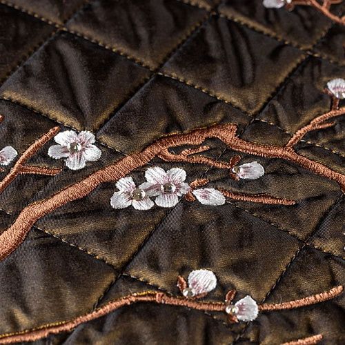 Ткань курточная с вышивкой К20-322 шоколадный