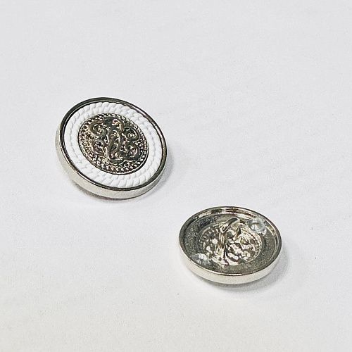 Пуговица S.STEFANO 18 мм на ножке металл 11296ПМ-18 белый/никель