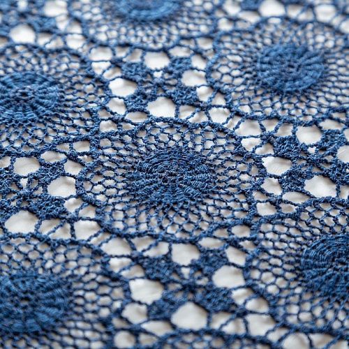 Гипюр-макраме К21-1072 темно-синий