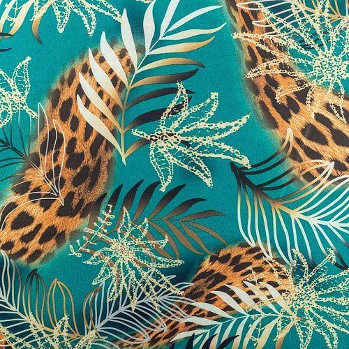 Вискоза "Лоренцо" 036-01526 бриллиантовый зеленый принтованный