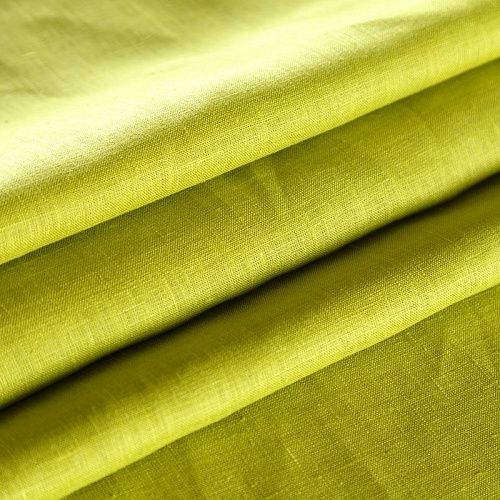 Лен натуральный 035-08483 травяной зеленый однотонный