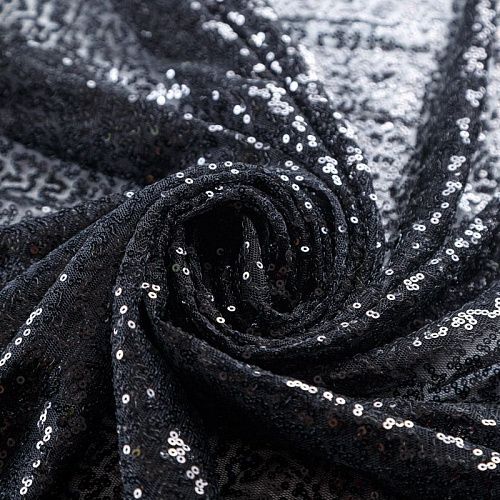 Пайетки на сетке 055-09151 черный однотонный